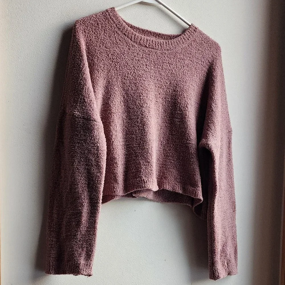Sincerely Jules Mauve Long Sleeve Crop Top Size Small